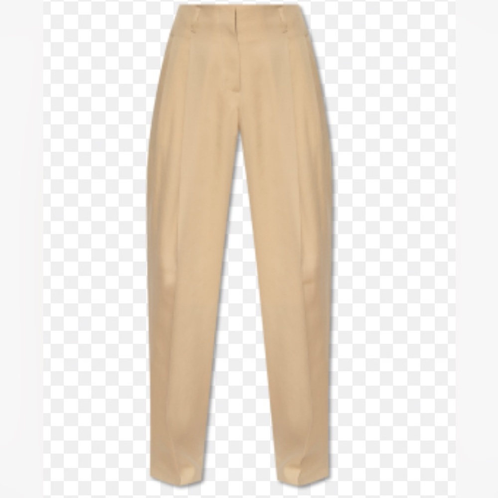 PRADA 100% Silk Champagne Satin Cigarette Pants, Size 2
